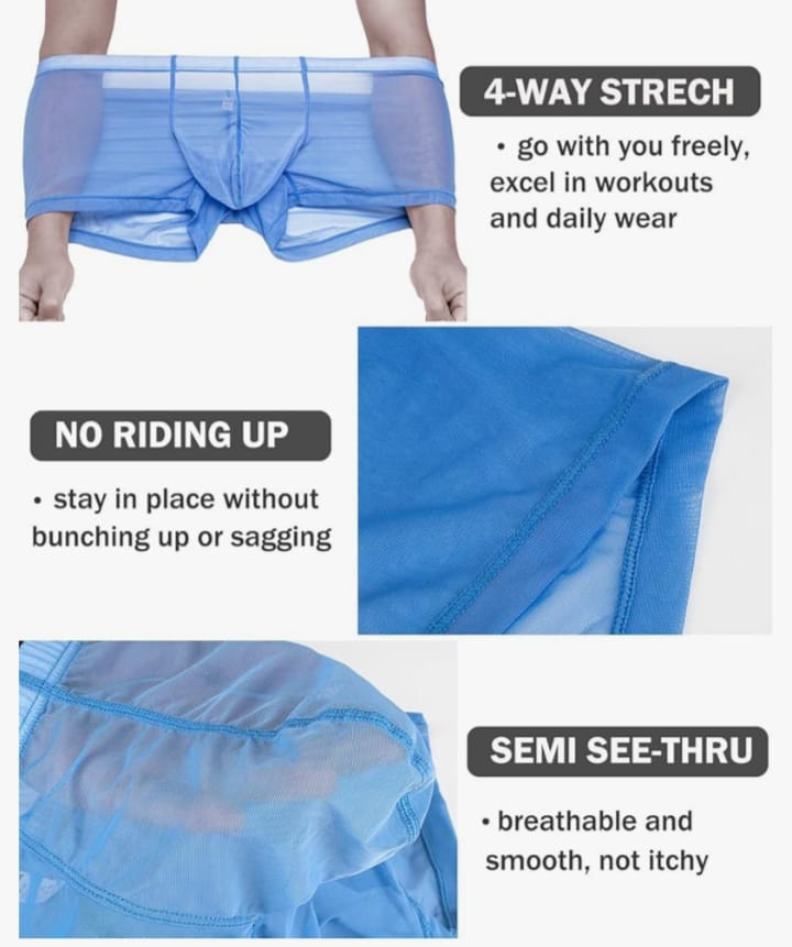 Men's Breathable Silk Boxer Moisture Wicking Underwear Briefs